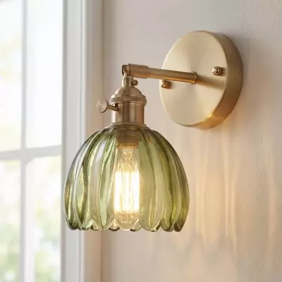 Elara Vintage Glass Tulip Sconce