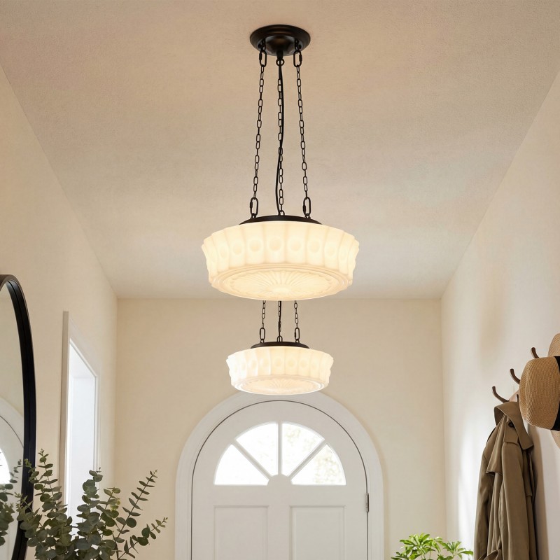 Jeevika Vintage Art Classic Round Personalized Pendant Light