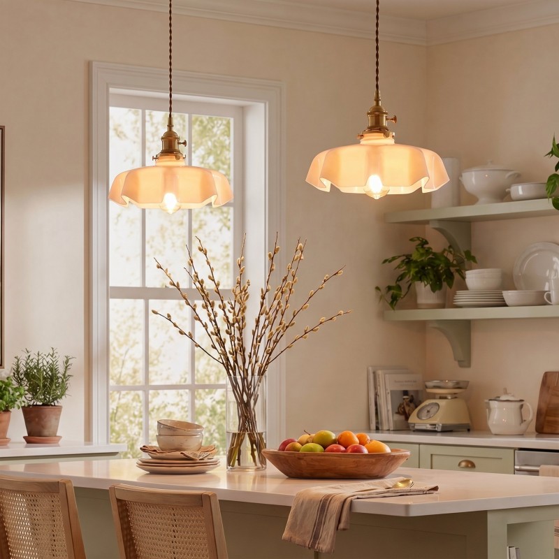 Jovianth French Cream Flower Single Pendant Light