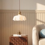 Jovianth French Cream Flower Single Pendant Light