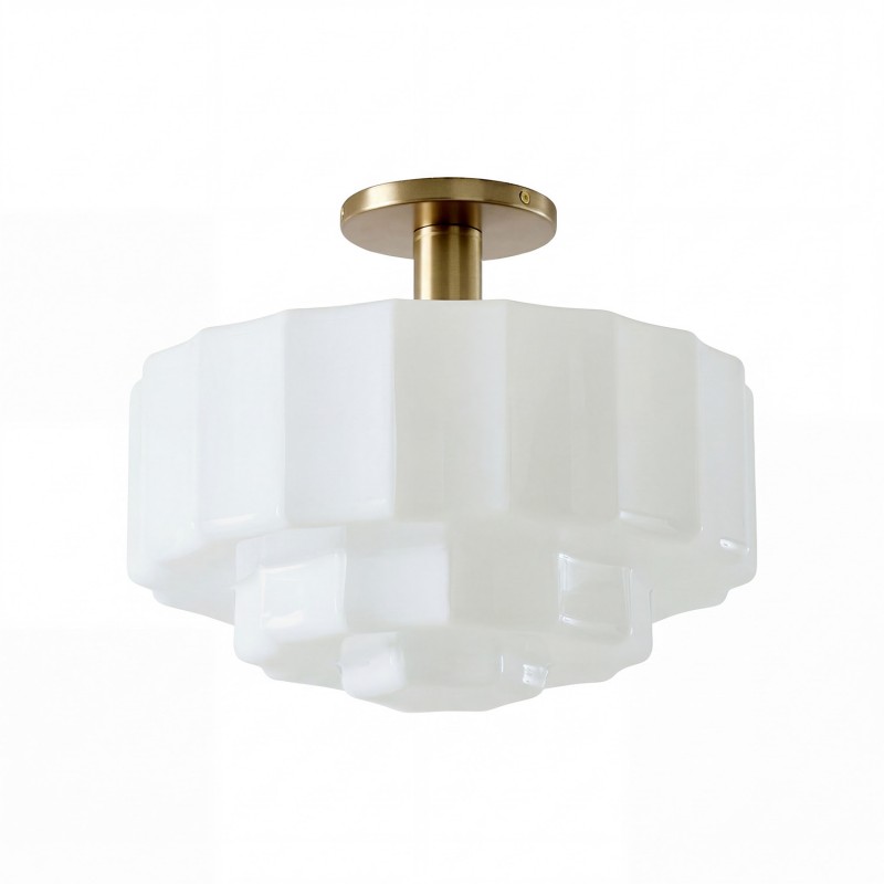 Ellis Retro Milk White Glass Ceiling Light