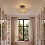Octavius Farmhouse Retro Amber Fluted Glass Ceiling Light