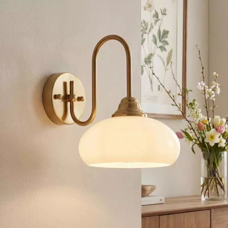 Ylvaen Bauhaus 1 Light Milk Glass Sconce