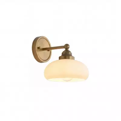Alberta Bauhaus Milk White Glass Wall Sconce