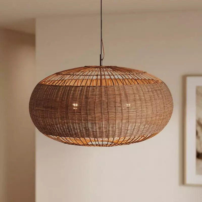Barbara Coastal Rattan Pendant Light Kitchen Island