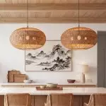 Barbara Coastal Rattan Pendant Light Kitchen Island