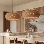 Barbara Coastal Rattan Pendant Light Kitchen Island