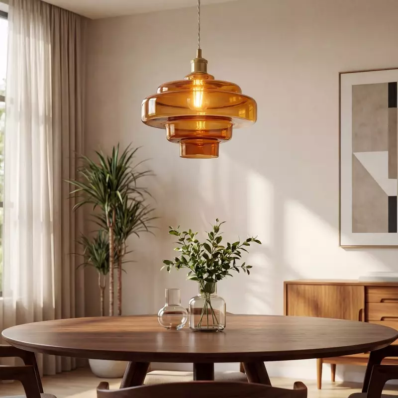 Yves Vintage Tiered Glass Pendant Light