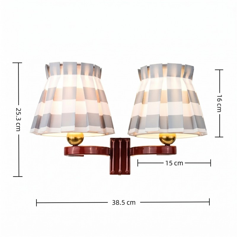 Elarion Vintage Fabric wisteria Twin Wall sconce