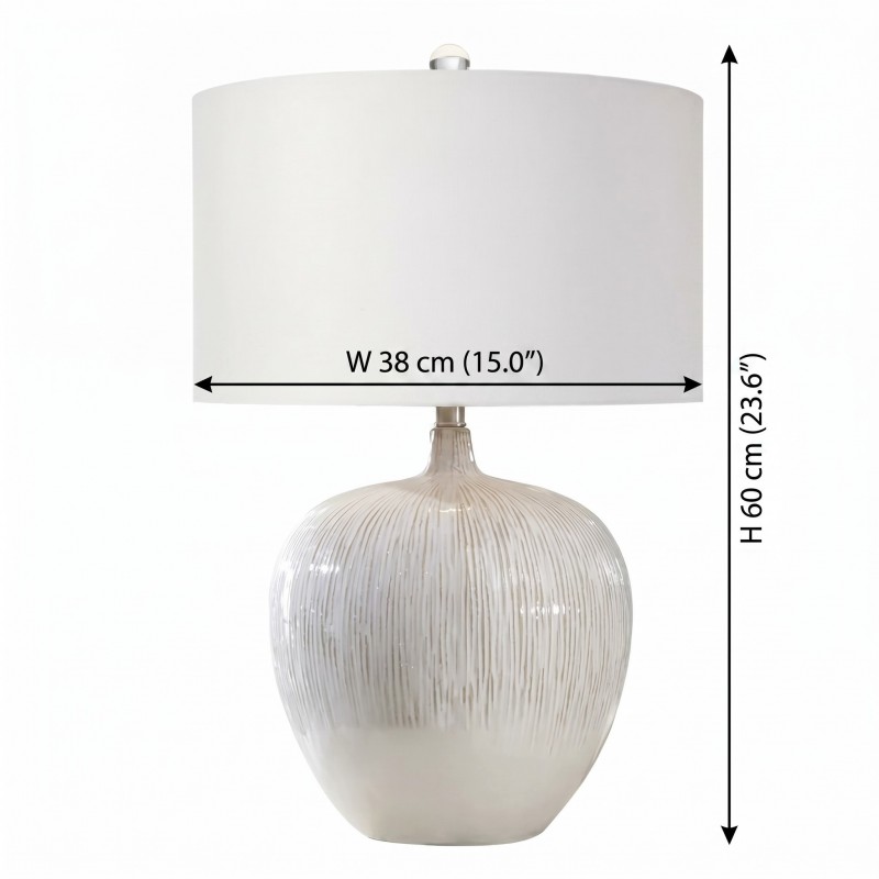 Ulysse Rustic Ceramic Pot Table Lamp With Drum Shade