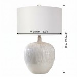 Ulysse Rustic Ceramic Pot Table Lamp With Drum Shade