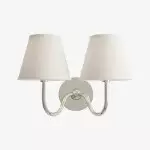 Stefania Rustic White Pleated Fabric Shade Sconce