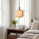 Drath Wabi Sabi Ribbed Paper Lantern Pendant Light