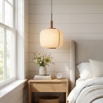 Drath Wabi Sabi Ribbed Paper Lantern Pendant Light
