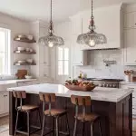 Jaime Antique Brass and Glass Flower Pendant Light