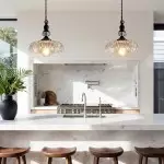 Jaime Antique Brass and Glass Flower Pendant Light