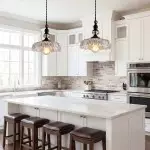 Jaime Antique Brass and Glass Flower Pendant Light