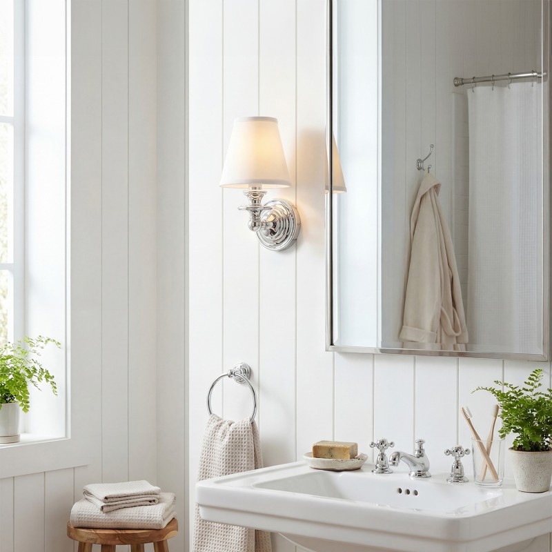 Ashby Vintage Linen Shade Wall Light