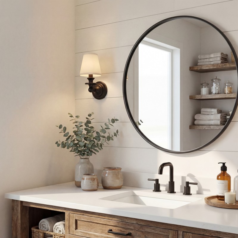 Ashby Vintage Linen Shade Wall Light