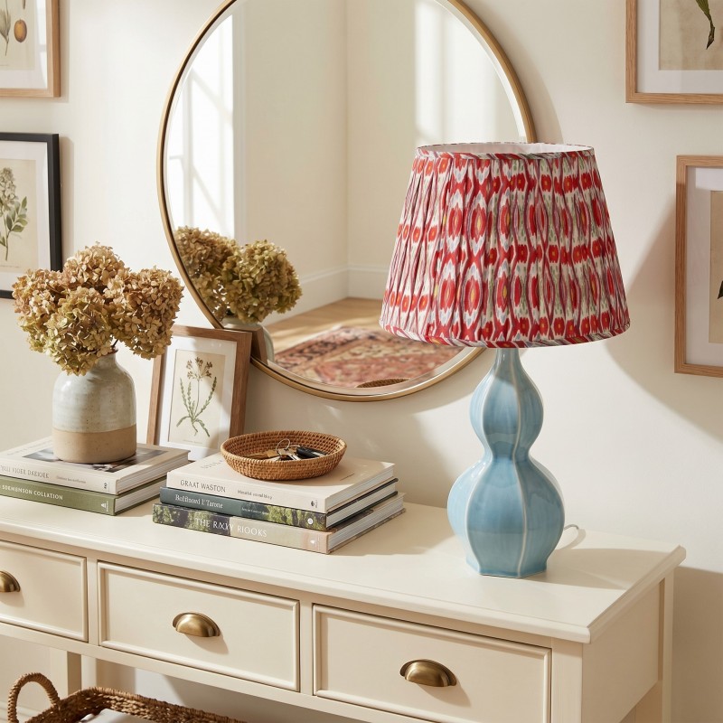 Cresenda Bohemian Fabric Ceramic Gourd Table Lamp