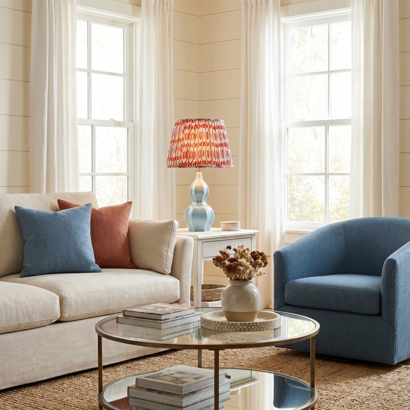 Cresenda Bohemian Fabric Ceramic Gourd Table Lamp