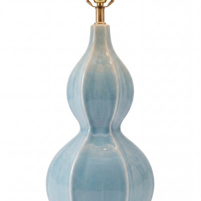 Cresenda Bohemian Fabric Ceramic Gourd Table Lamp