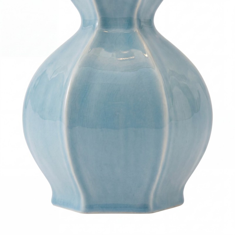 Cresenda Bohemian Fabric Ceramic Gourd Table Lamp