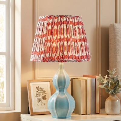 Cresenda Bohemian Fabric Ceramic Gourd Table Lamp