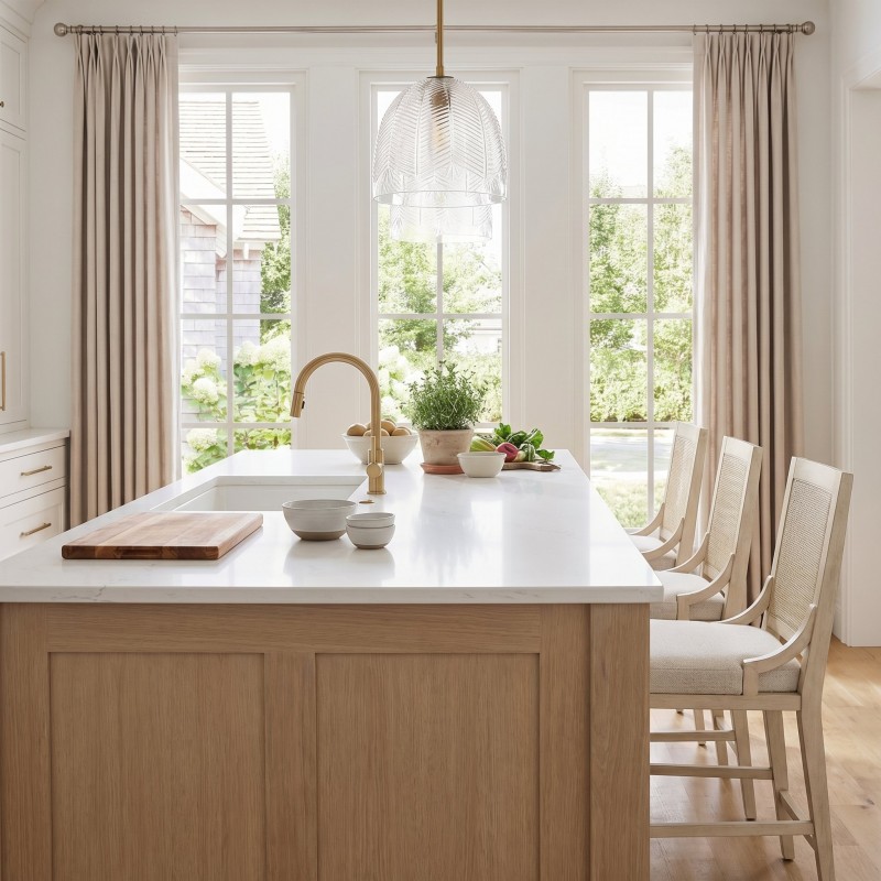 Danica Mid-Century  Glass Leaf Round Pendant Light