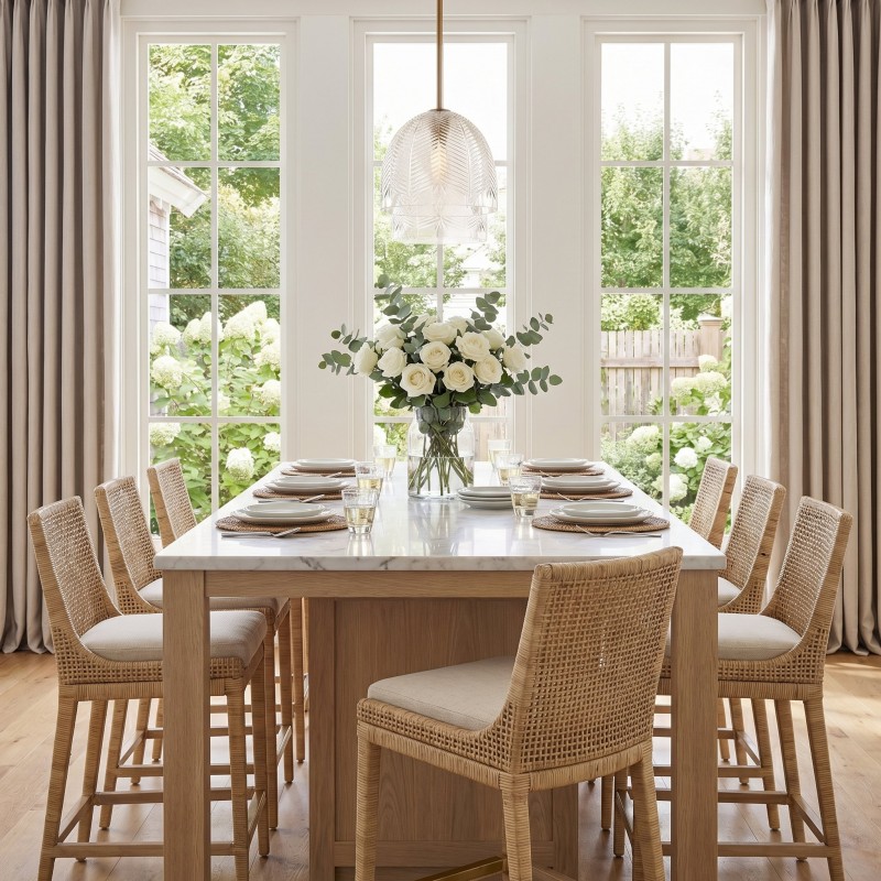 Danica Mid-Century  Glass Leaf Round Pendant Light