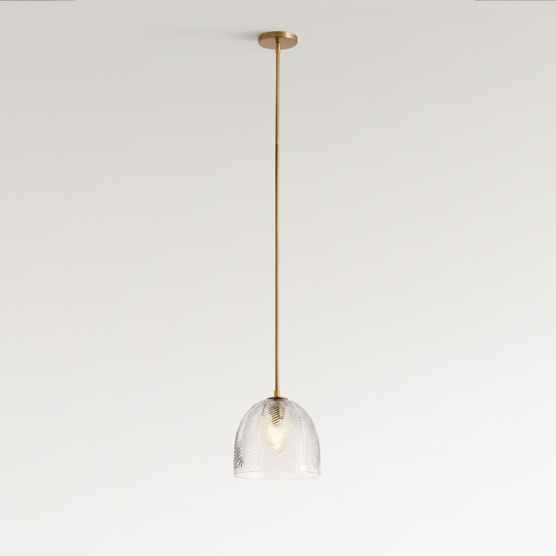 Danica Mid-Century  Glass Leaf Round Pendant Light