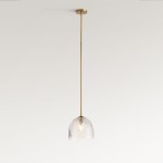 Danica Mid-Century  Glass Leaf Round Pendant Light