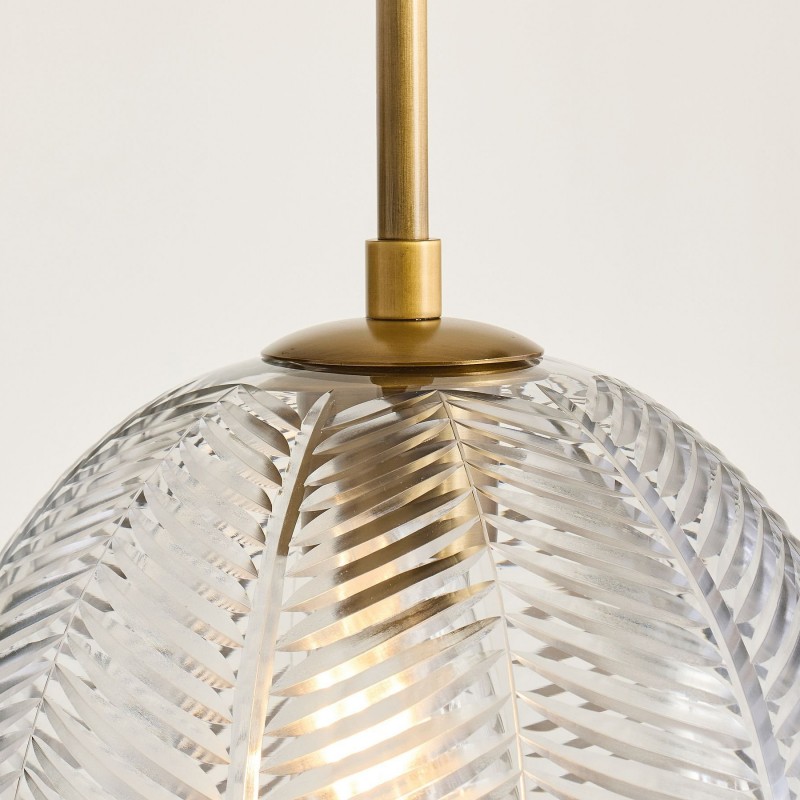 Danica Mid-Century  Glass Leaf Round Pendant Light