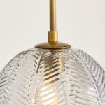 Danica Mid-Century  Glass Leaf Round Pendant Light