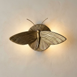 Horace Art Deco Golden Resin Moth Wall Sconce
