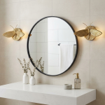 Horace Art Deco Golden Resin Moth Wall Sconce