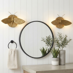 Horace Art Deco Golden Resin Moth Wall Sconce