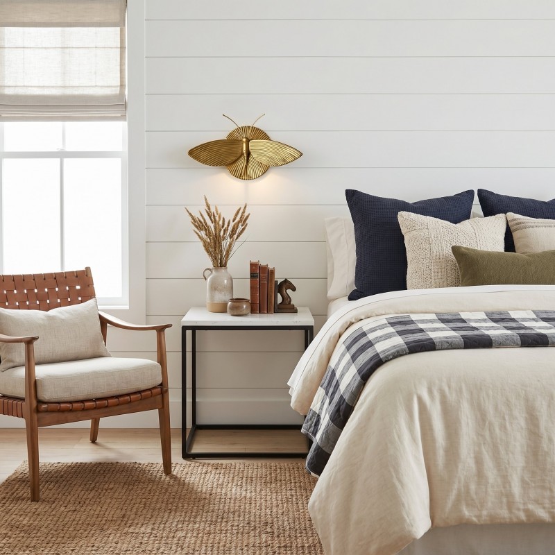 Horace Art Deco Golden Resin Moth Wall Sconce