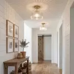 Finnda Farmhouse Ribbed Glass Semi Flush Ceiling