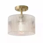 Finnda Farmhouse Ribbed Glass Semi Flush Ceiling