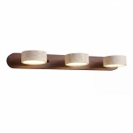 Benjamin Rustic Adjustable Travertine Wood Led Vanity Sconce