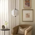 Cyrilith Vintage Milk Glass Oiled Brass Eloise Pendant light