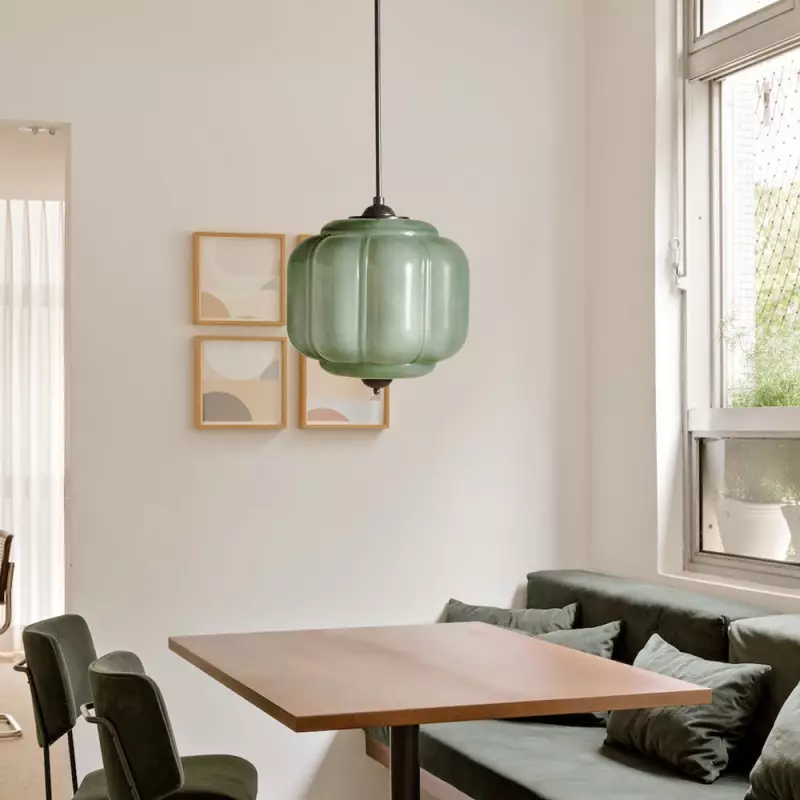 Cyrilith Vintage Milk Glass Oiled Brass Eloise Pendant light