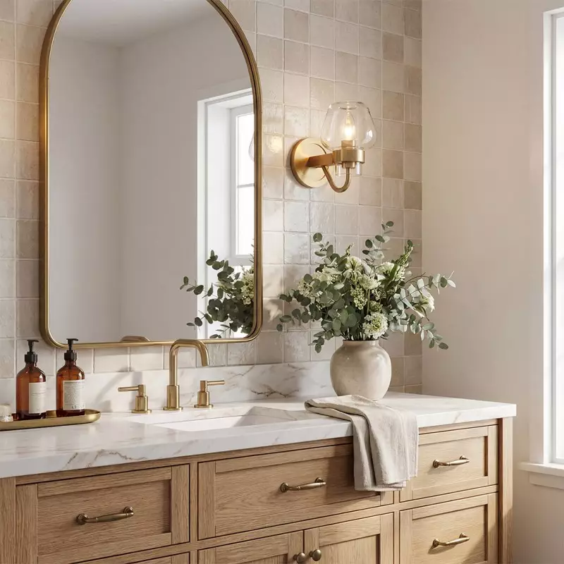 Ivanov Vintage Antique Brass Glass Wall Light