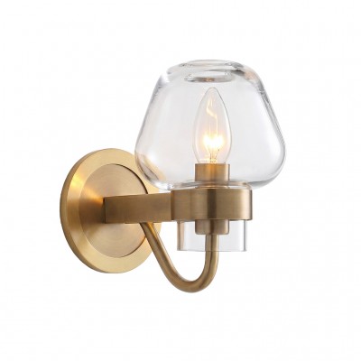 Ivanov Vintage Antique Brass Glass Wall Light