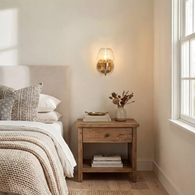 Ivanov Vintage Antique Brass Glass Wall Light