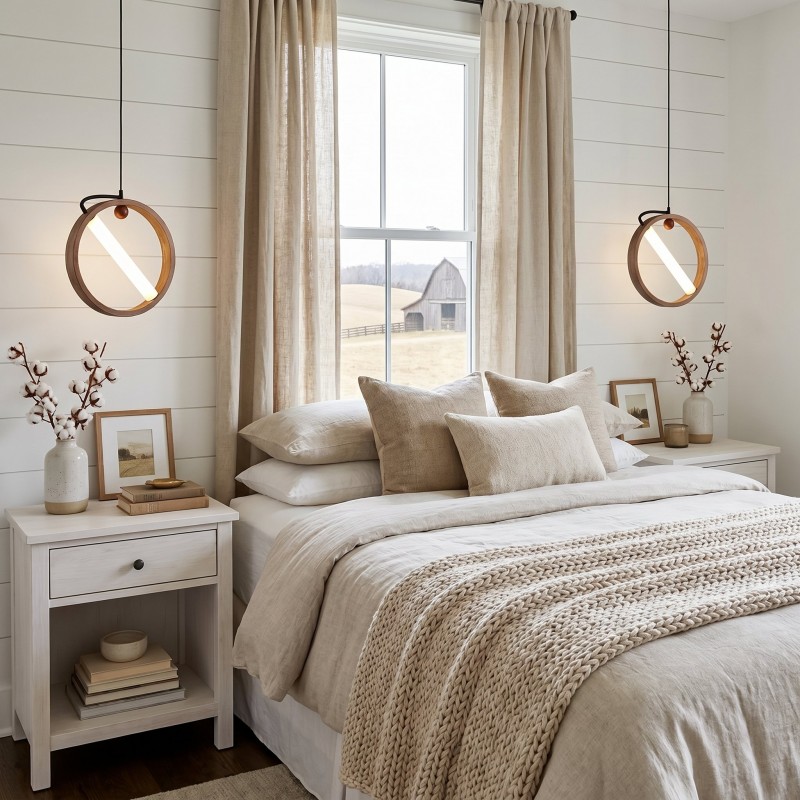 Conlan Minimalist Travertine Circular Pendant Light