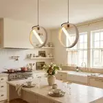 Conlan Japanese Travertine Circular Pendant Light