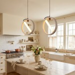 Conlan Minimalist Travertine Circular Pendant Light
