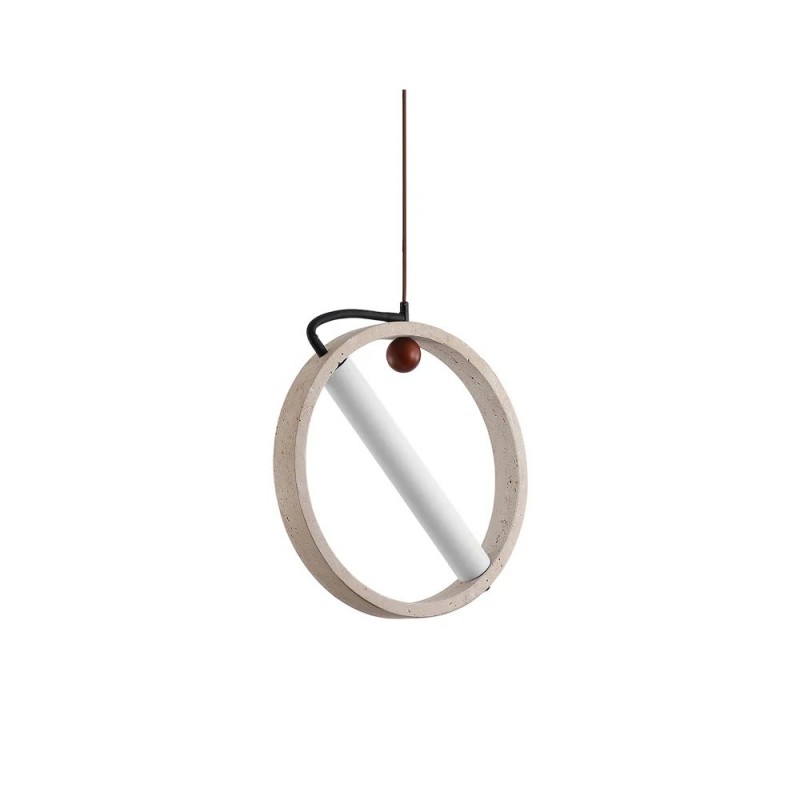 Conlan Minimalist Travertine Circular Pendant Light